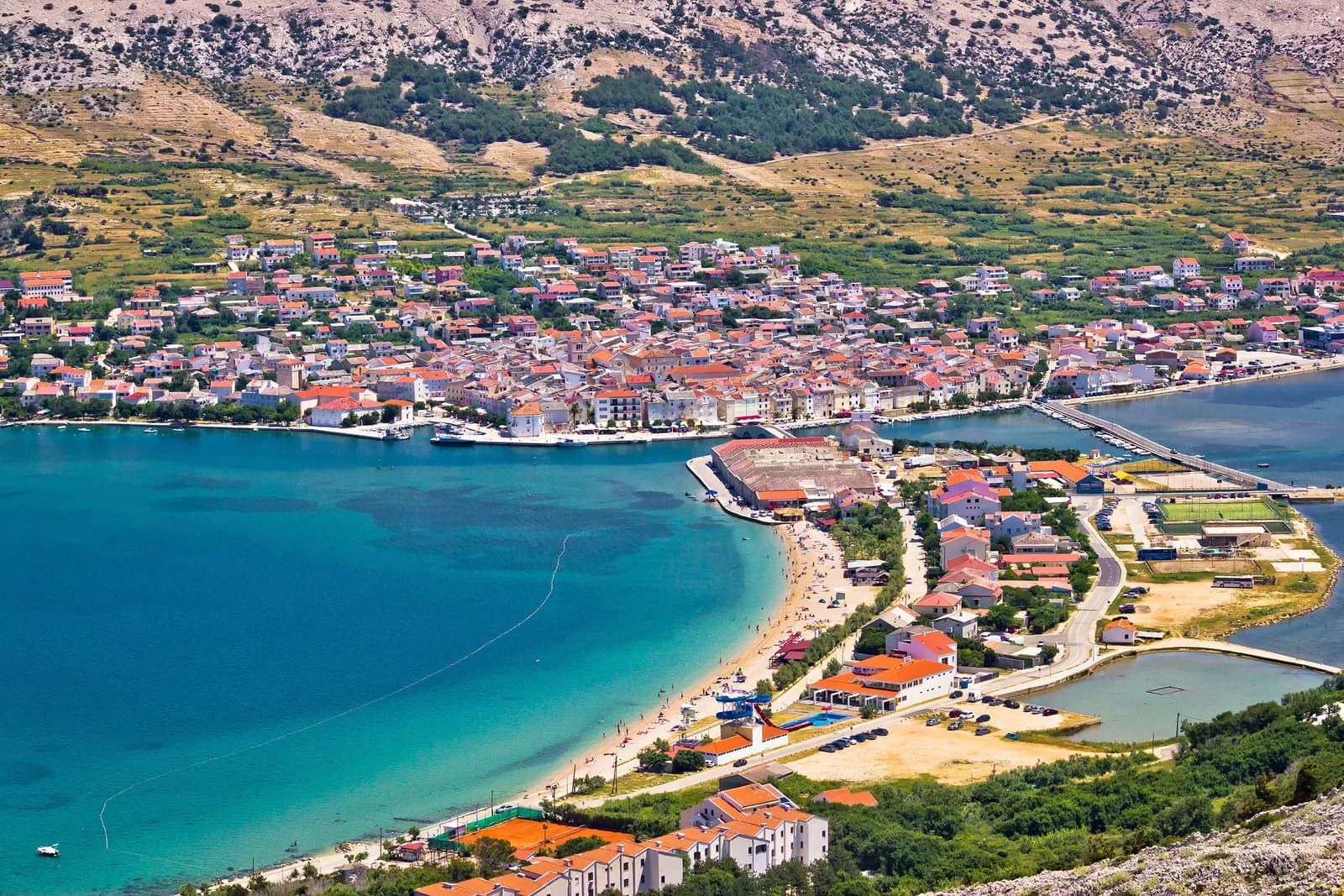 Official Pag tourism image of the town of Pag and its rocky island setting for a May 2026 access alert